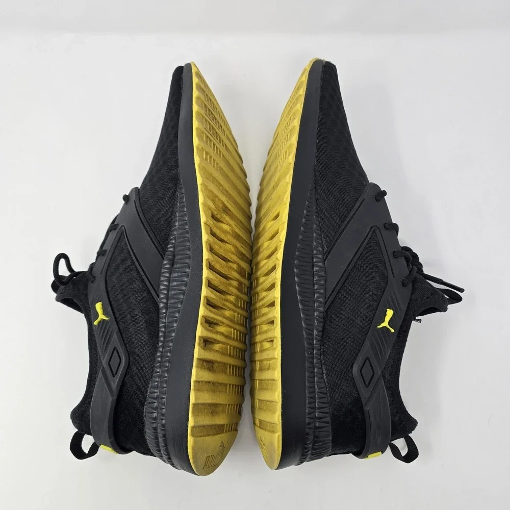 Puma Pacer Next Cage Mens Black Yellow Athletic Sneakers 370009-12 Size 12